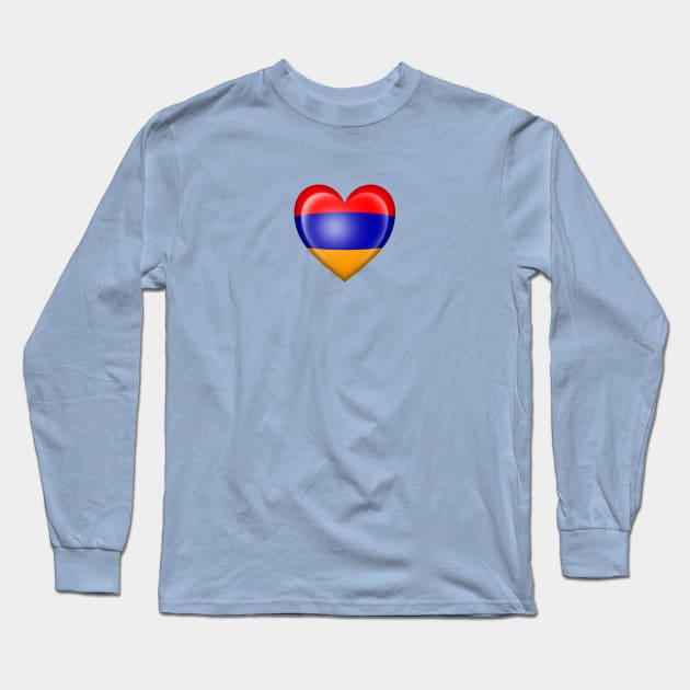 Armenian Heart Flag Long Sleeve T-Shirt by jeffbartels